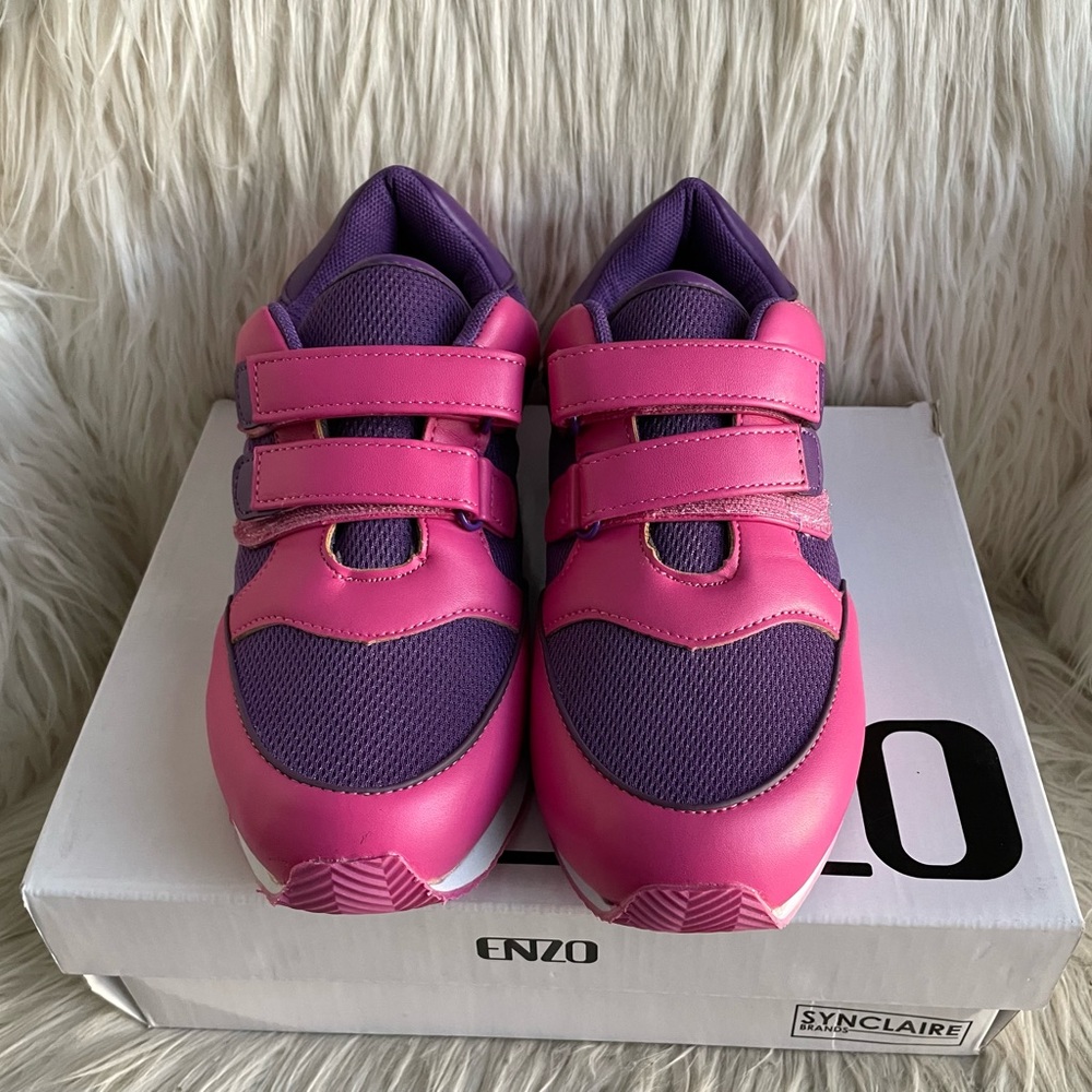 NWT Enzo Ellis children pink purple athletic shoes, size 4 summer outdoor color